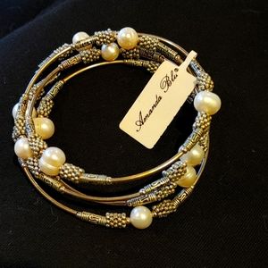 Amanda Blu wrap bracelet, silver. Marked 523 on tag.